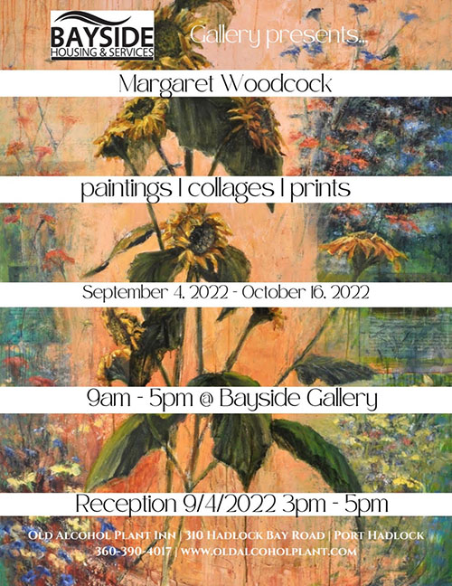 Margaret Woodcock Art Opening of her fine art prints, paintings and collages